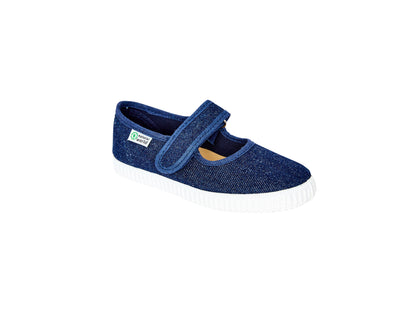 56000 Stoffschuh Riemchen uni