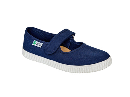 56000 Stoffschuh Riemchen uni